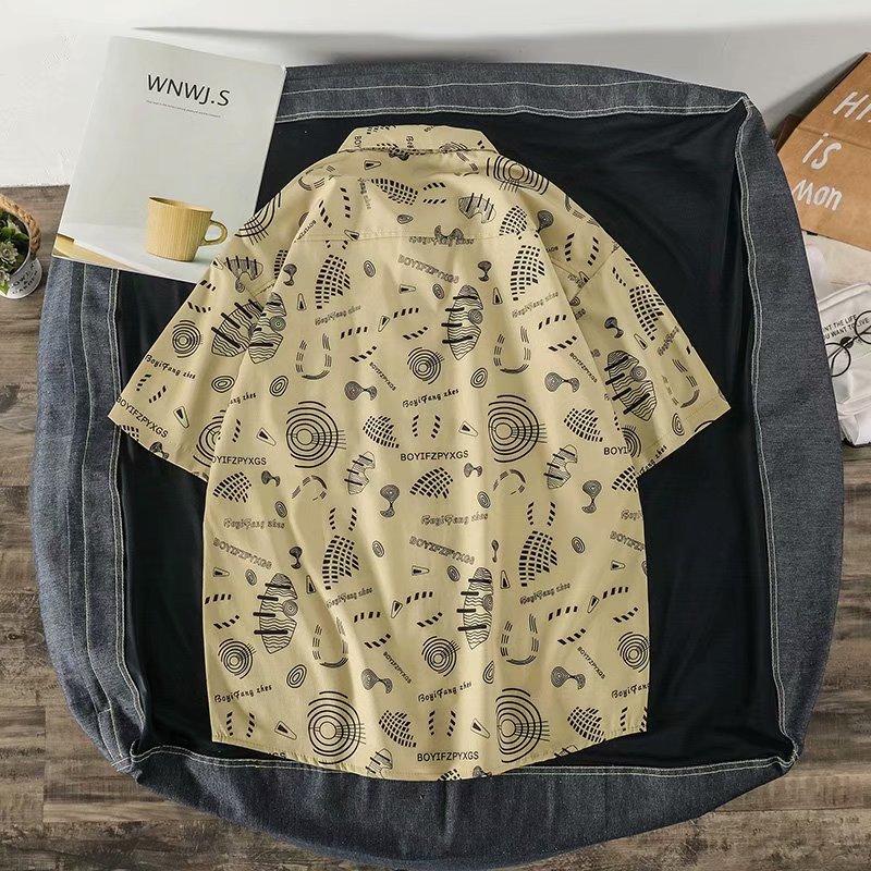 Áo Sơ Mi Nam Tay Ngắn In Họa Tiết Thời Trang 2 Màu