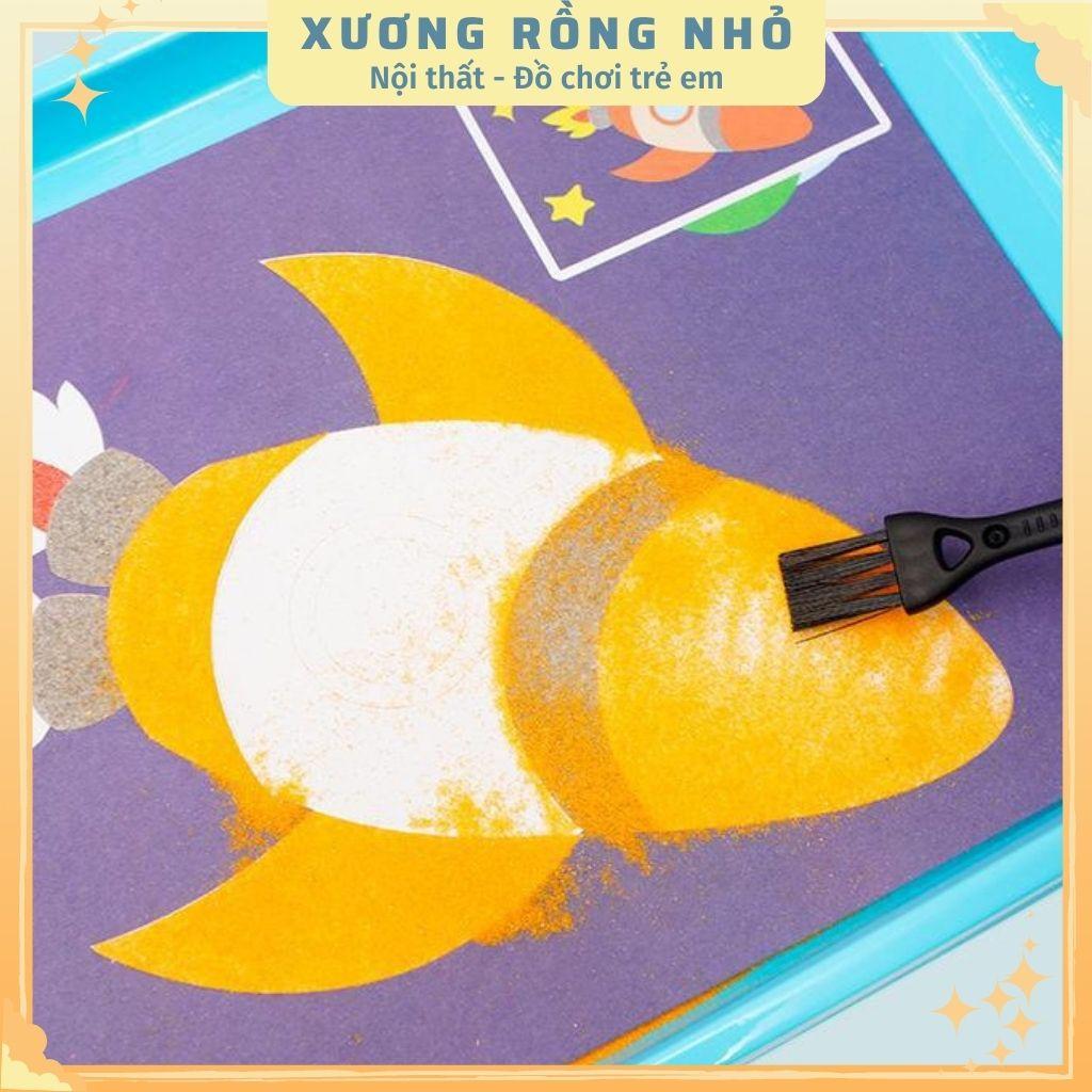 Hộp Tranh Cát 16 tranh tặng kèm 12 màu cát Sand Painting DIY, đồ chơi DIY cho bé sáng tạo