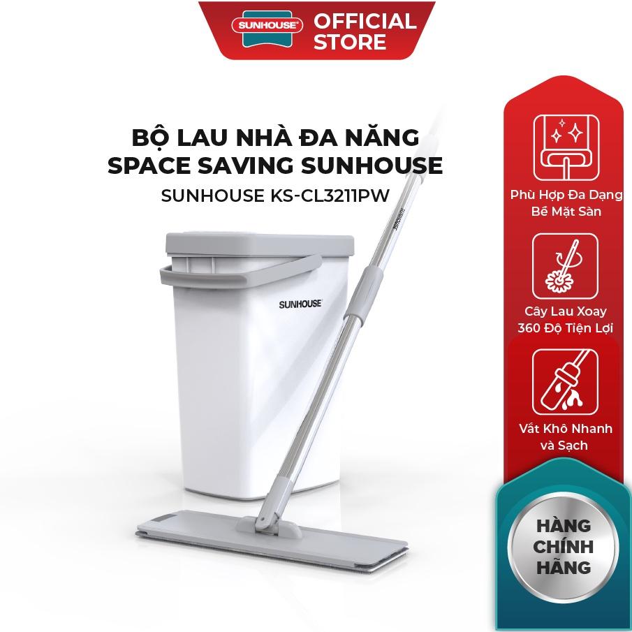 Bộ lau nhà tự vắt thông minh xoay 360 độ Space Saving SUNHOUSE KS-CL3211PB