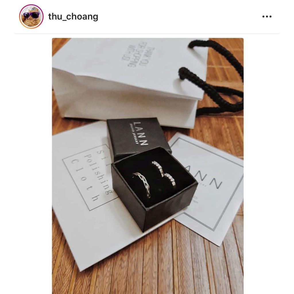 Khuyên 1 Đá Trắng Chốt 5 Đá S925 LANN