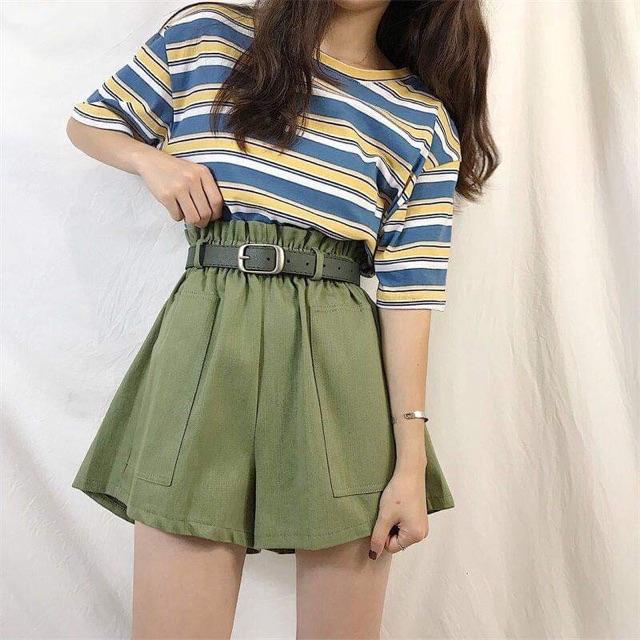 Quần short kaki ống rộng TẶNG KÈM THẮT LƯNG