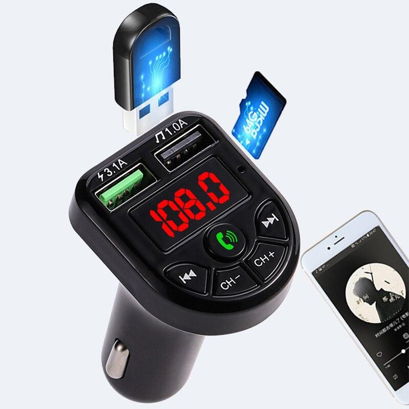 Bluetooth 5.0 FM Transmitter Car Kit MP3 Modulator Player Wireless Handsfree Audio Receiver Dual USB Fast Charger