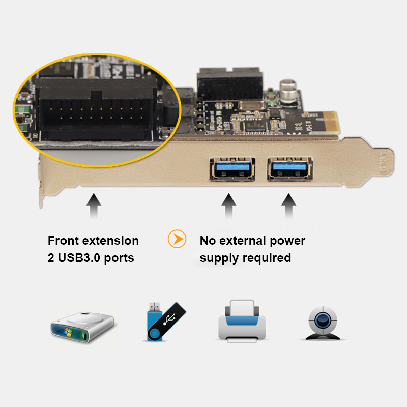 Bộ Chuyển Đổi PCI Express Nec D720201 Cổng PCI-E Sang Cổng Kép USB3.0 Cho Máy Tính Để Bàn Với 19 Mã Pin