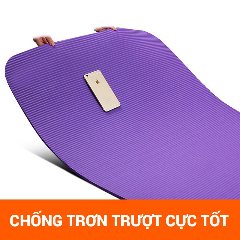 Thảm tập Yoga độ dày 10mm, mềm mại, êm ái, chống trơn trượt