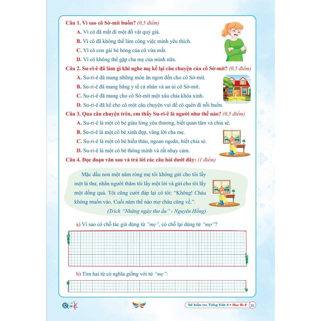 Sách Đề Kiểm Tra Tiếng Việt Lớp 4 - Học Kì 2 - Cánh Diều - Bản Quyền