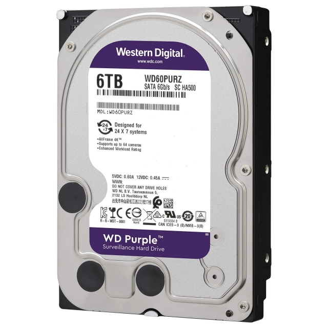 Ổ Cứng HDD Western Digital Purple 6TB 3.5 inch Sata 3 - Hàng Nhập Khẩu