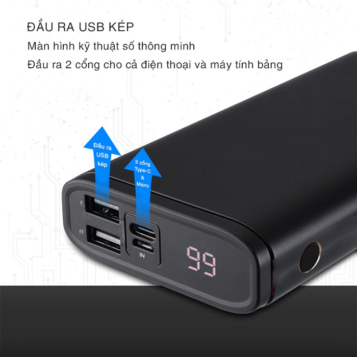 Pin dự phòng Bagi chất lượng cao 10.000mAh P9 - Hàng chính hãng