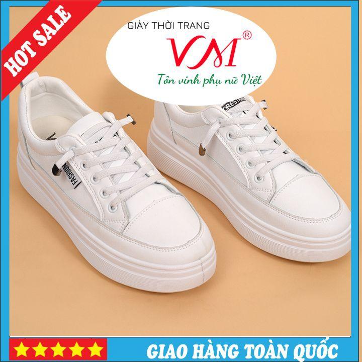 Giày Thể Thao Nữ, chiều cao 3CM, Da Thật Êm Ái, Bền Chắc Và Thời Trang - TT.P14106_TRẮNG