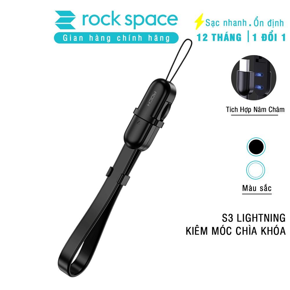 Dây cáp sạc type C Rockspace S3 dành cho điện thoại kiêm móc khóa, dài 21cm - Hàng chính hãng bảo hành 12 tháng