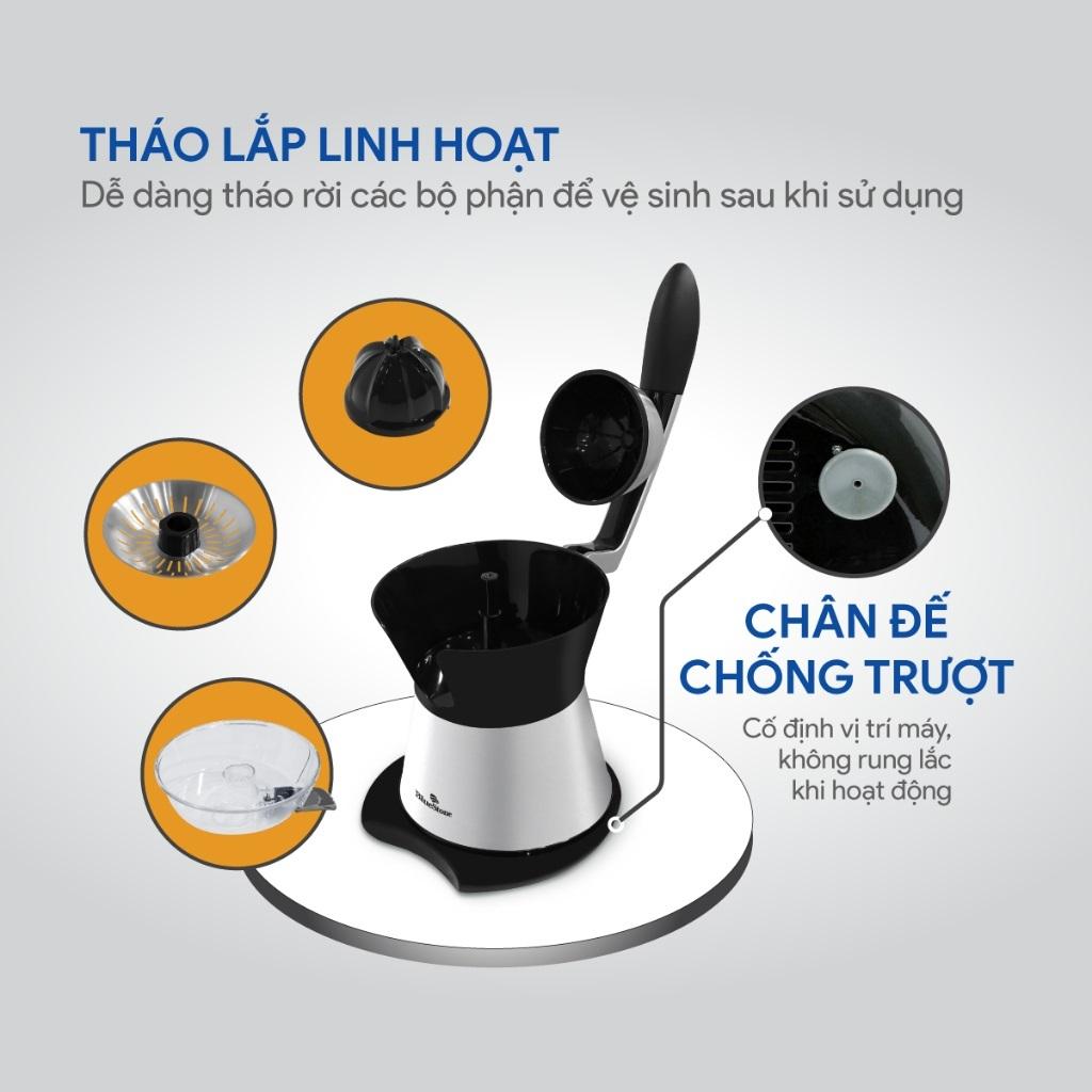 Máy Vắt Cam Bluestone CJB-1173, Công Suất 85w - Cần Ép Trợ Lực - 2 Đầu Ép, Hàng Chính Hãng