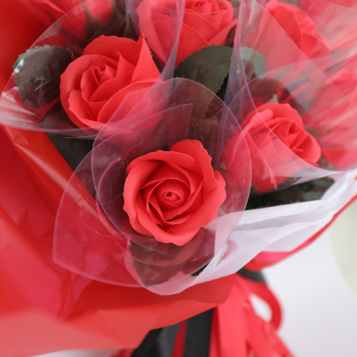 Bó hoa hồng sáp 10 bông - đỏ
