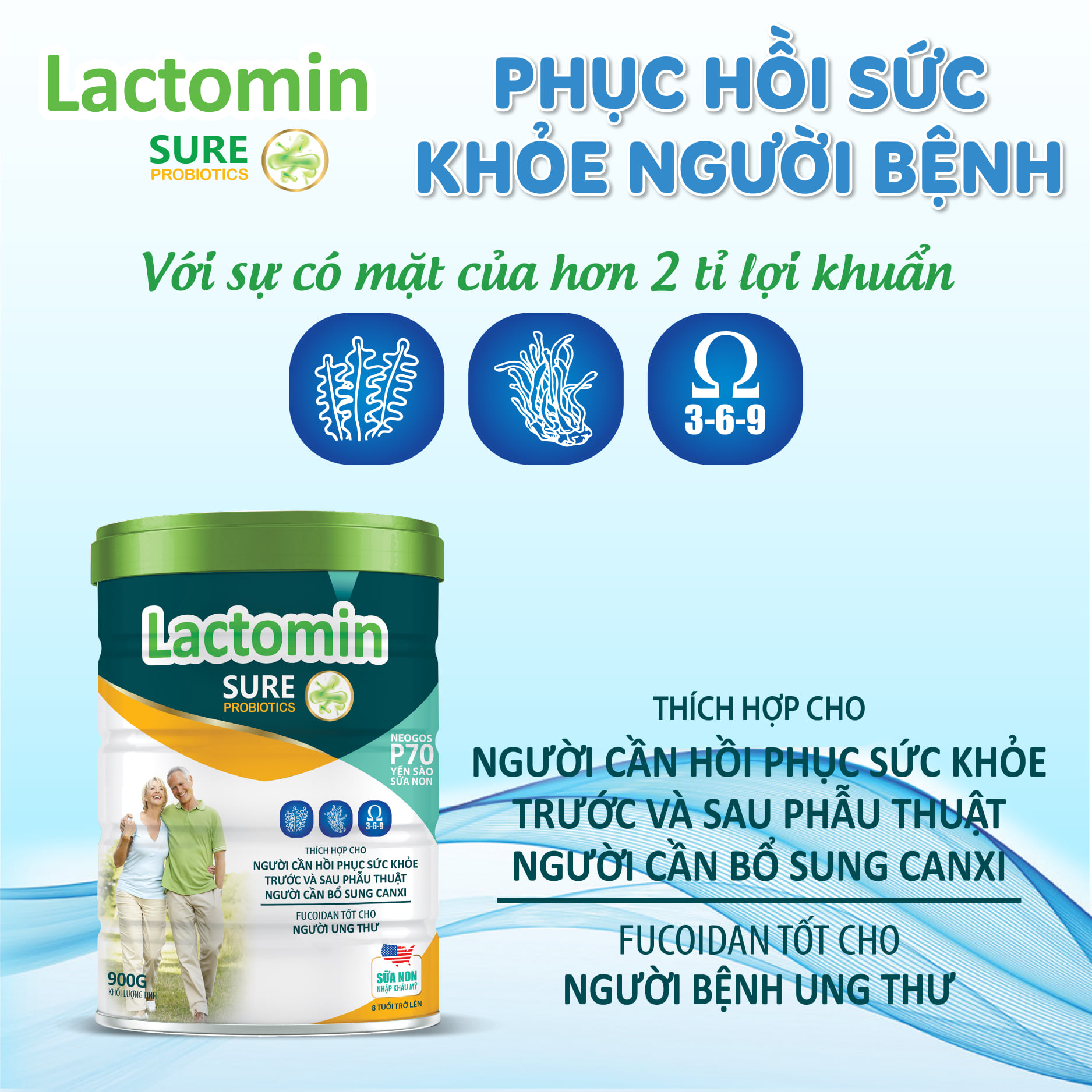 Sữa Mát Lactomin Sure 900g ( Người bệnh)