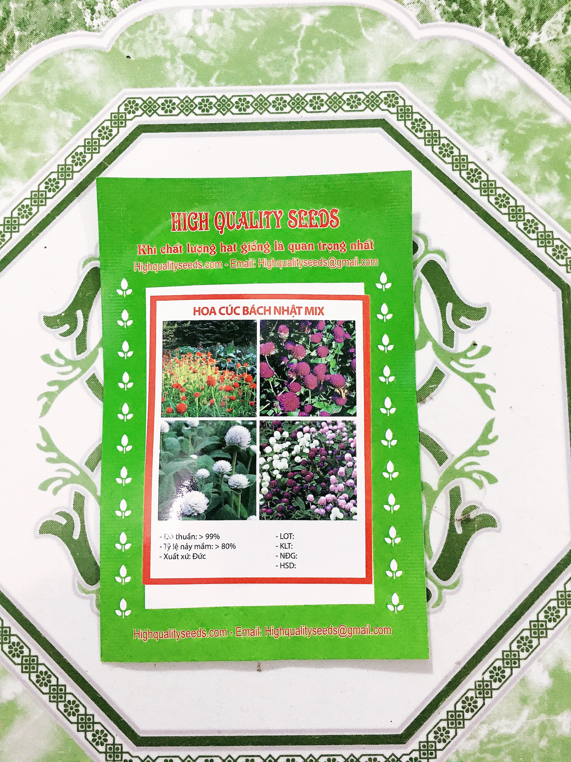 01 Gói Hạt Giống Hoa Cúc Bách Nhật Mix - Nảy Mầm Cực Chuẩn