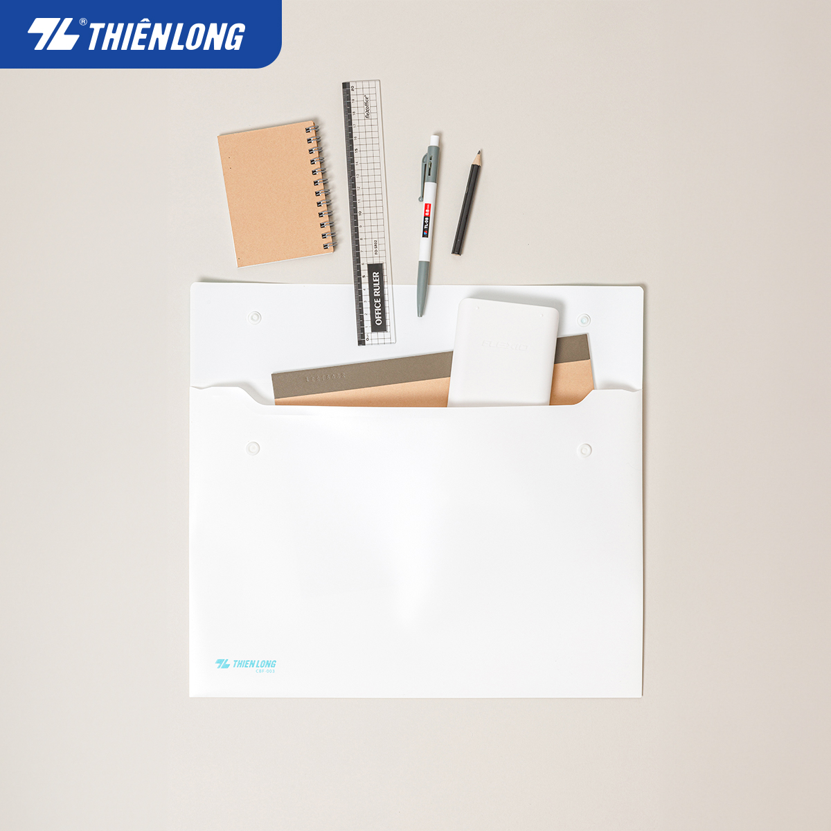 Bìa nút màu Pastel F4 Thiên Long CBF-003 - Sức chứa 125 tờ A4