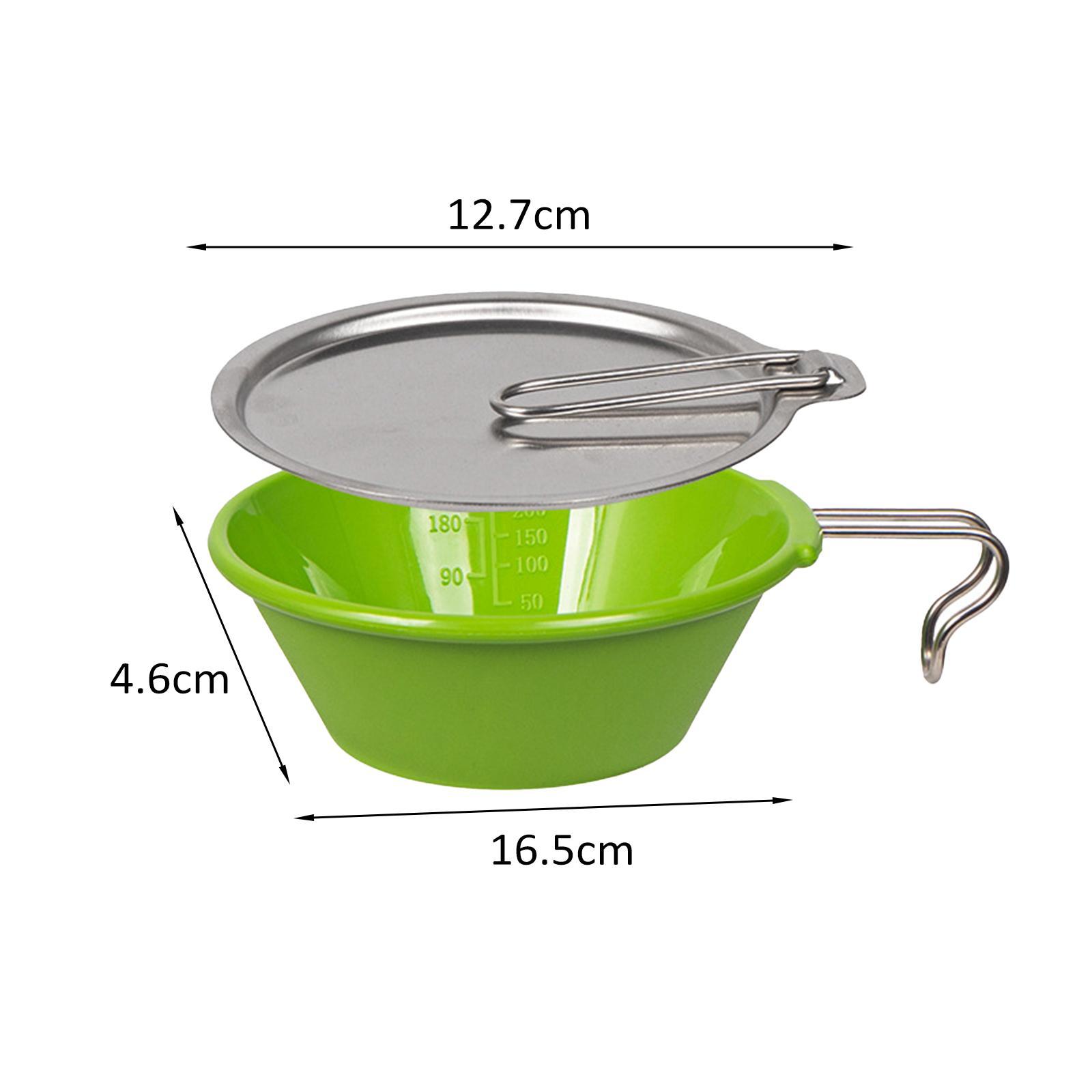 Camping Bowl with Stainless Steel Handle Salad Bowl PBT Bowl Lightweight Soup Bowl Food Bowl Outdoor Dinnerware for Travel Hiking Picnic BBQ