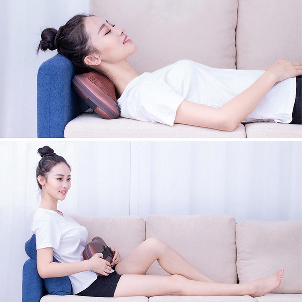 Gối Mát Xa Massage Cổ Vai Gáy Hồng Ngoại 8 Bi 2 Chiều Cao Cấp, Kèm Phích Cắm Ô Tô Chính Hãng miDoctor