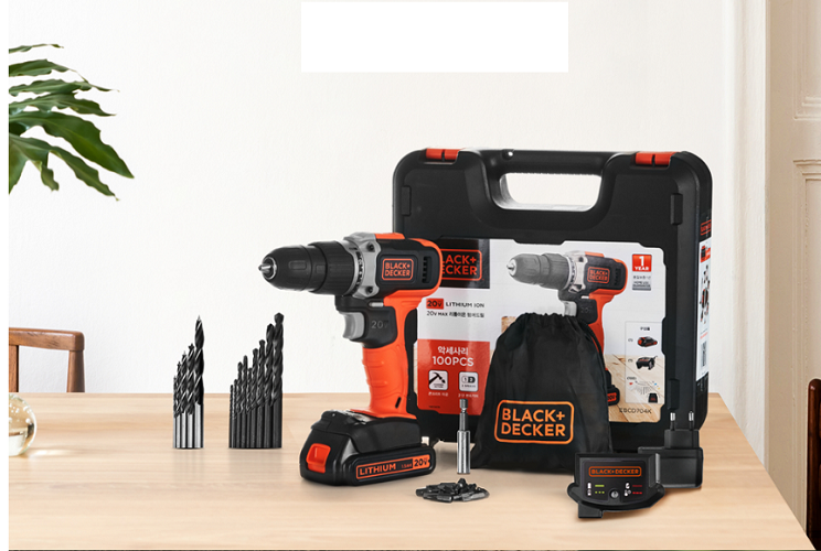 Máy khoan pin cầm tay 20V BLACK & DECKER EBCD704K (100 phụ kiện) - Hàng Chính hãng