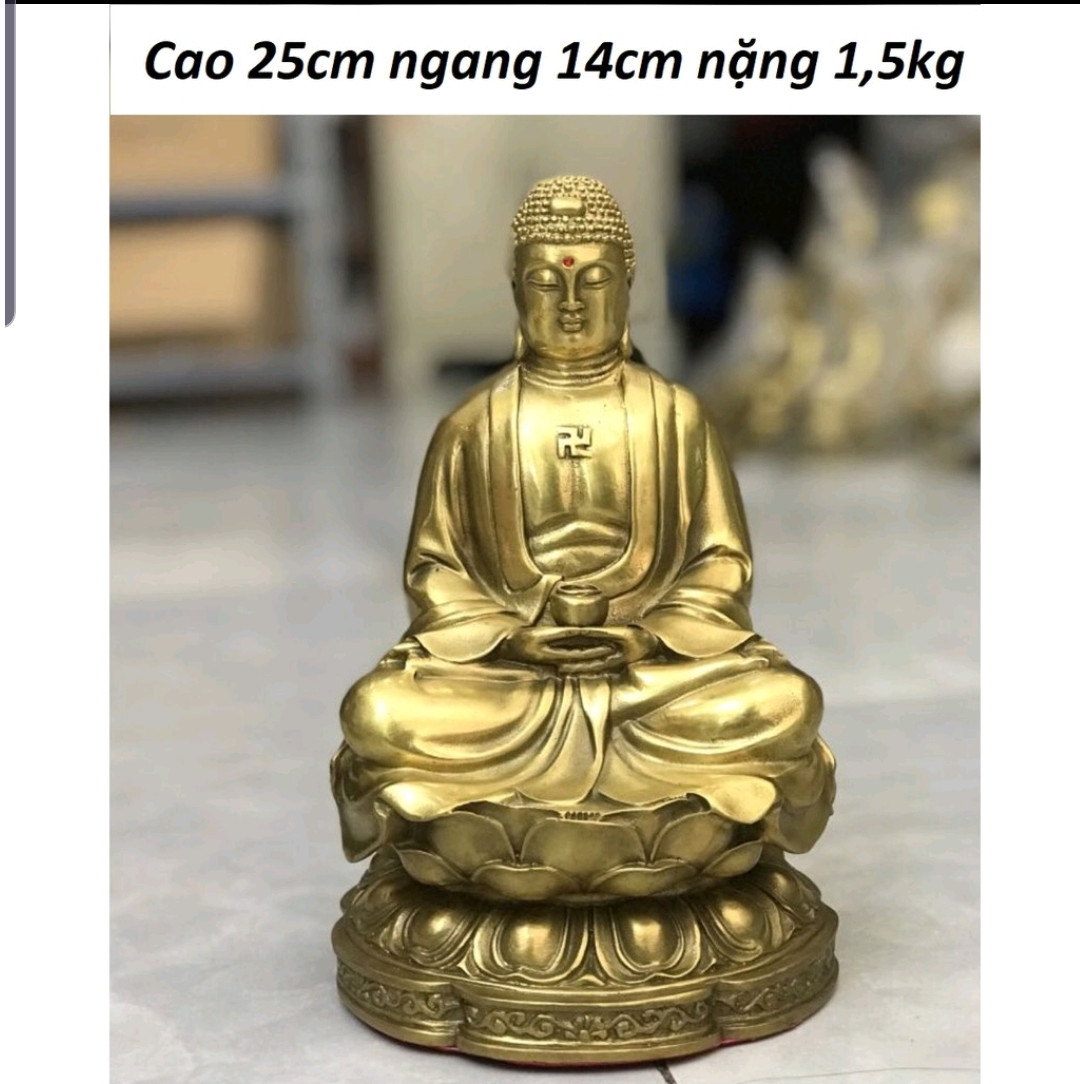 Tượng phật tổ toạ đài sen bằng đồng MS83c