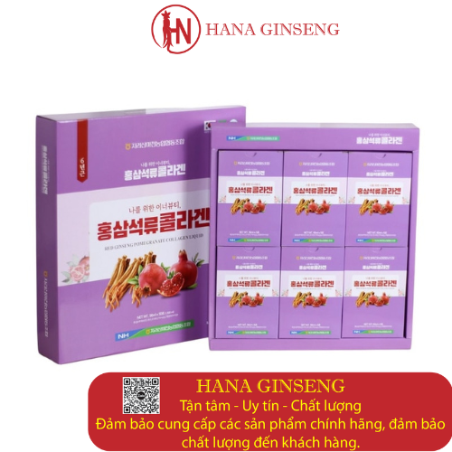 Nước hồng sâm Lựu collagen Hansusam hộp 50ml*30 gói - Vừa bồi bổ sức khỏe vừa dưỡng da