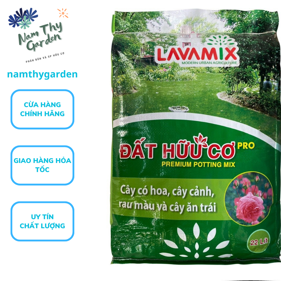 ĐẤT HỮU CƠ CAO CẤP PRO LAVAMIX BAO 22dm3 CHUYÊN TRỒNG RAU, CÂY KIỂNG