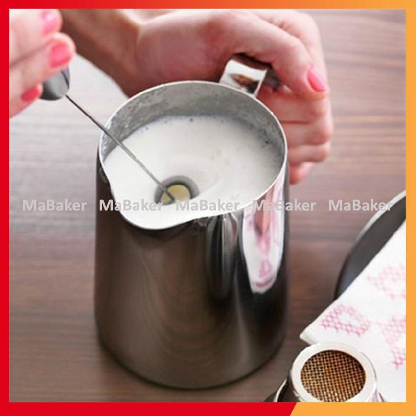 Ca đánh bọt sữa inox cao cấp, siêu bền có vạch chia định lượng 350ml, 600ml, 1000ml - MaBaker