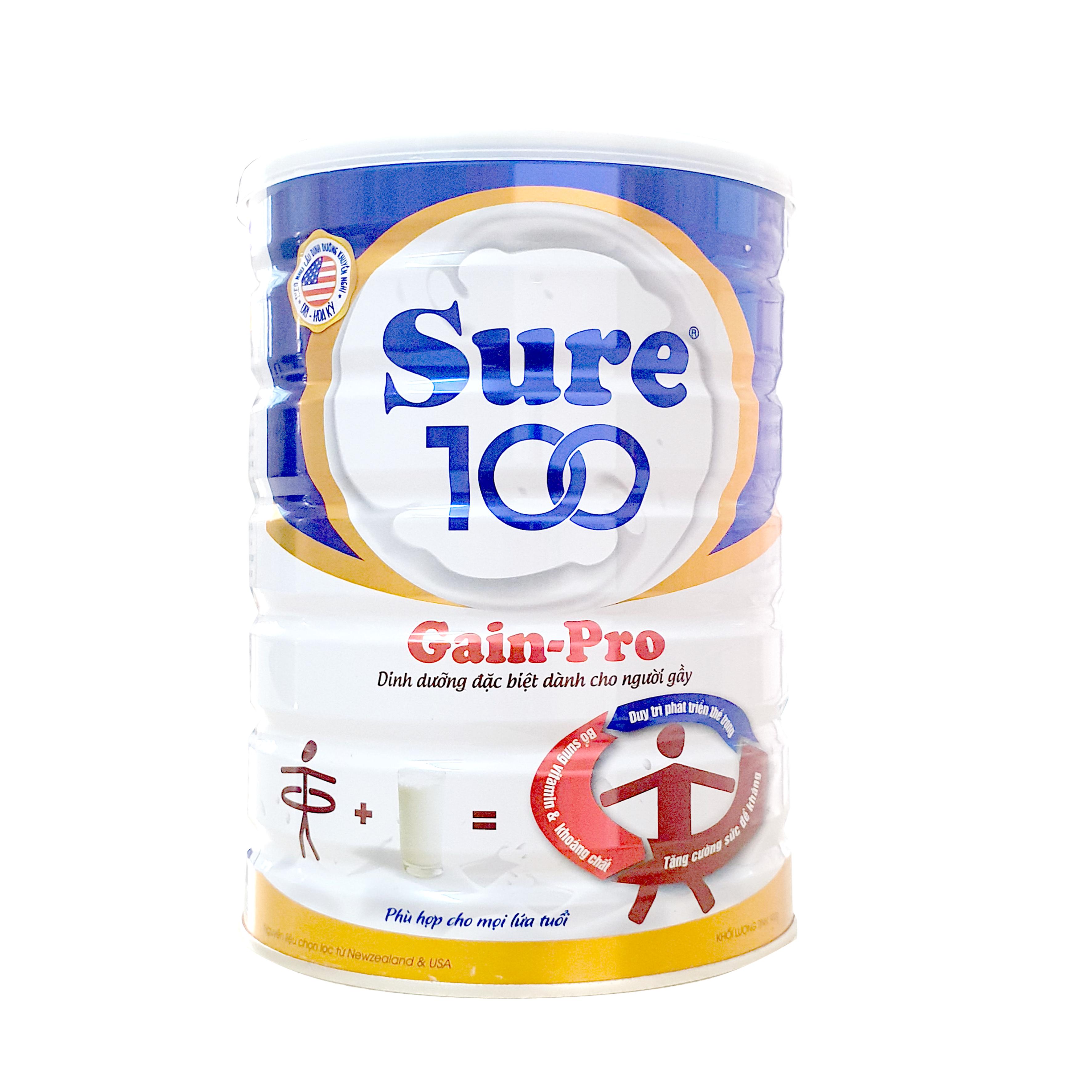 Sữa Bột Hỗ Trợ Tăng Cân Sure 100 Gain Pro (900gr)