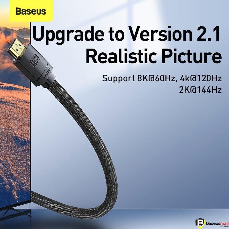 Baseus -BaseusMall VN Cáp HDMI 2.1 8K hợp kim cao cấp Baseus High Definition Series (HDMI to HDMI Cable , 8K Video Adap (Hàng chính hãng)