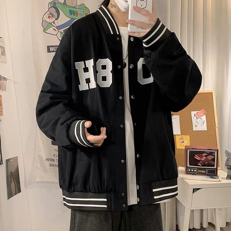 ÁO KHOÁC HOODIE BÓNG CHÀY PHỐI NÚT BẤM PHONG CÁCH BOMBER