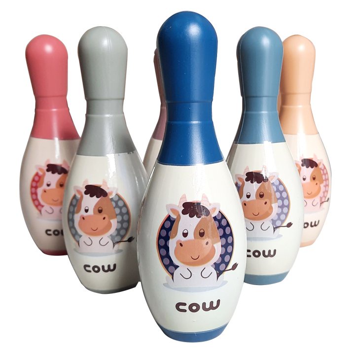 Đồ chơi bowling bò cow 6 boling 2 bóng xịn xò cho bé ham vận động