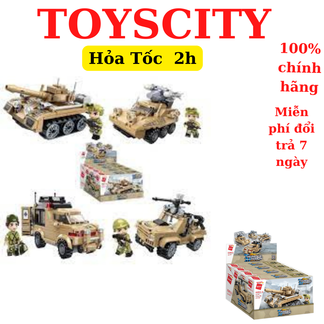 Đồ Chơi Lắp Ghép Xếp Hình Quân Đội phản ứng nhanh sét gồm 4 hộp Qman 22011