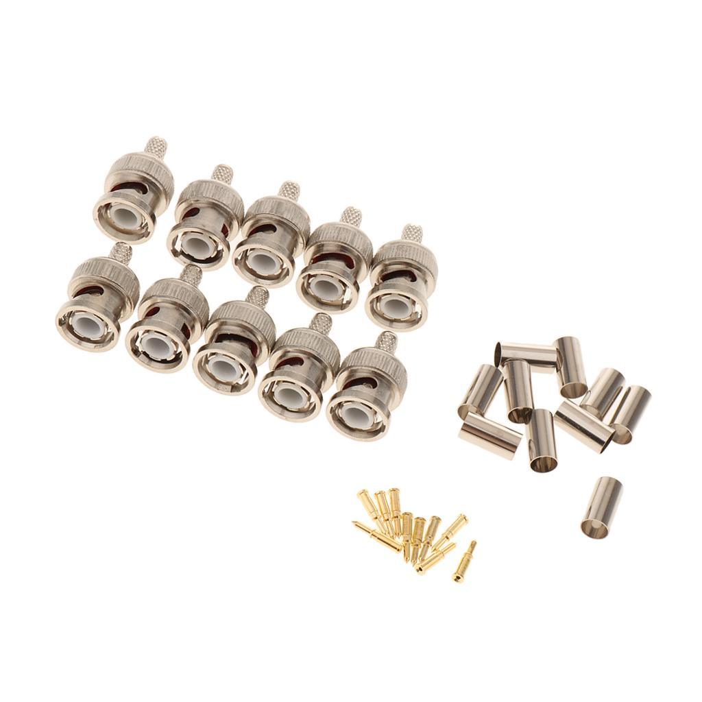 BNC Crimp Tools for RG58 10pcs BNC Plug Crimp Connector Set