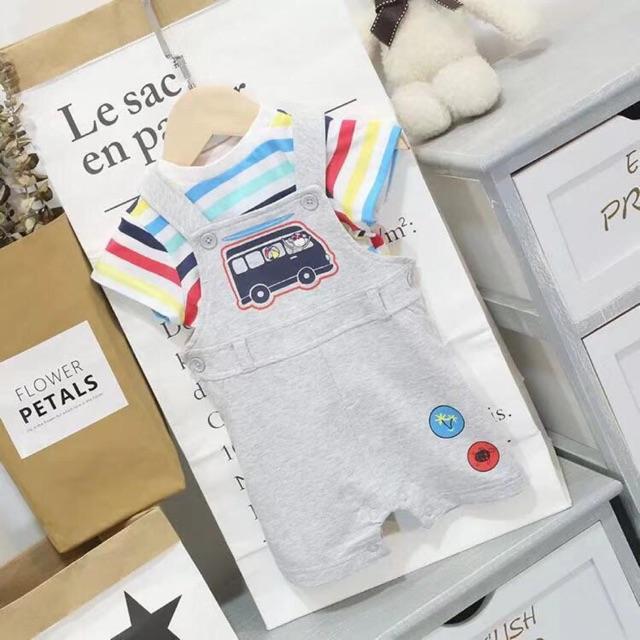 Set Yếm Bé Trai Oto chất cotton hữu cơ