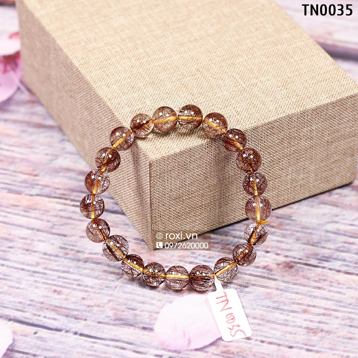 Vòng tay phong thủy Thạch Anh tóc nâu 9ly - TN0035