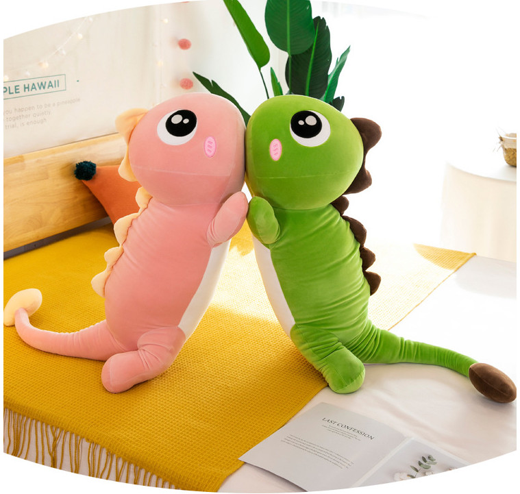 Gối Ôm Gấu Bông Khủng Long Xanh Mắt Lồi Mềm Mịn 110cm