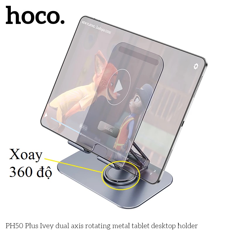 Giá đỡ để bàn cho điện thoại máy tính bảng dạng gập xoay được Hoco PH50 PLUS _ Hàng chính hãng