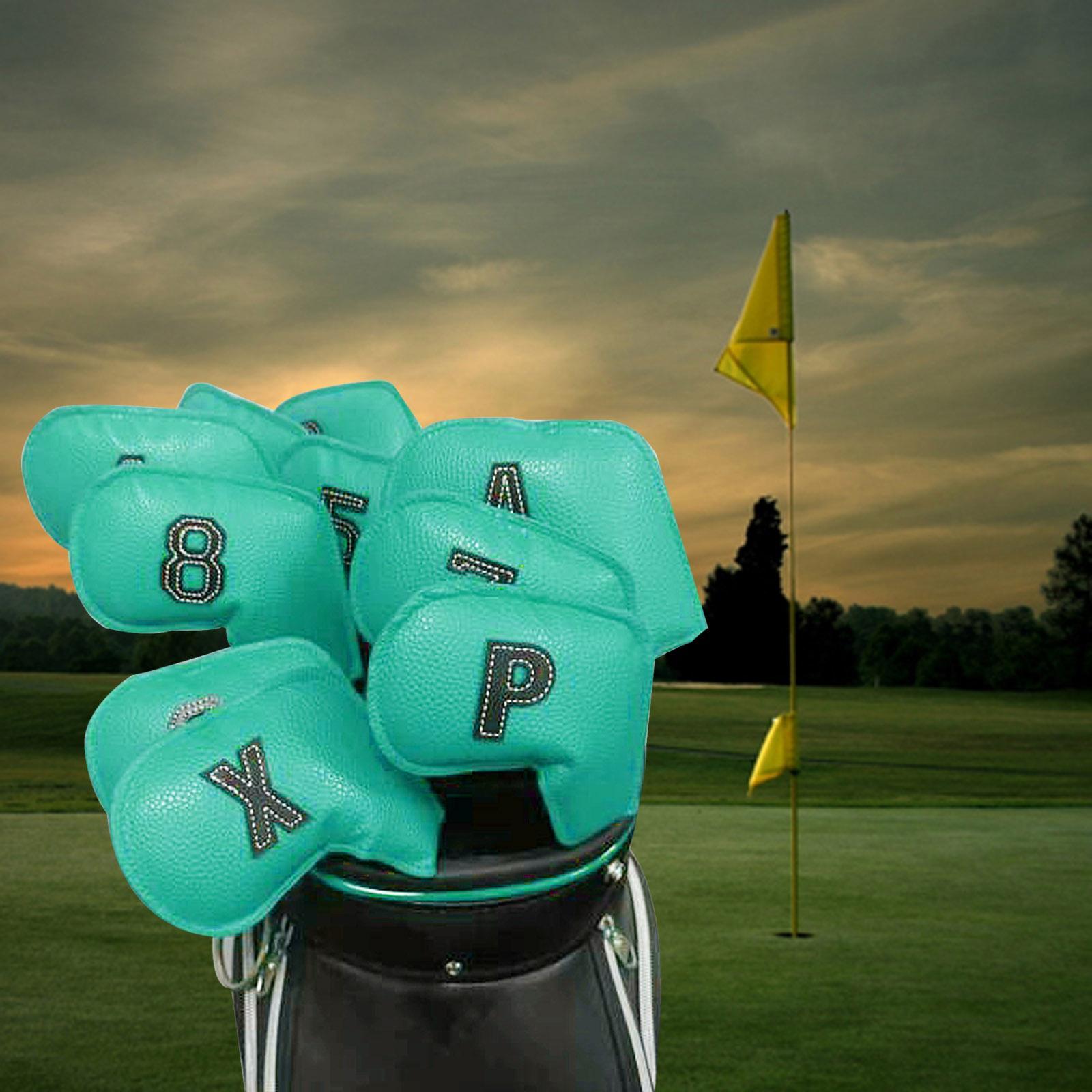 10Pack Golf Iron Headcover, 4-9,P,S,A,x Club Head Cover for All Black