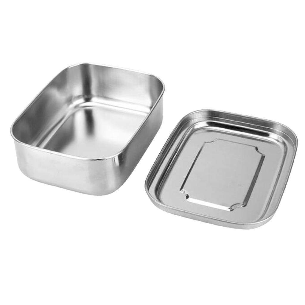 Portable Stainless Steel Bento Lunch Box Dinner Snacks Food Container