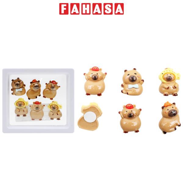 Bộ 6 Nhãn Dán 3D Capybara Vui Nhộn