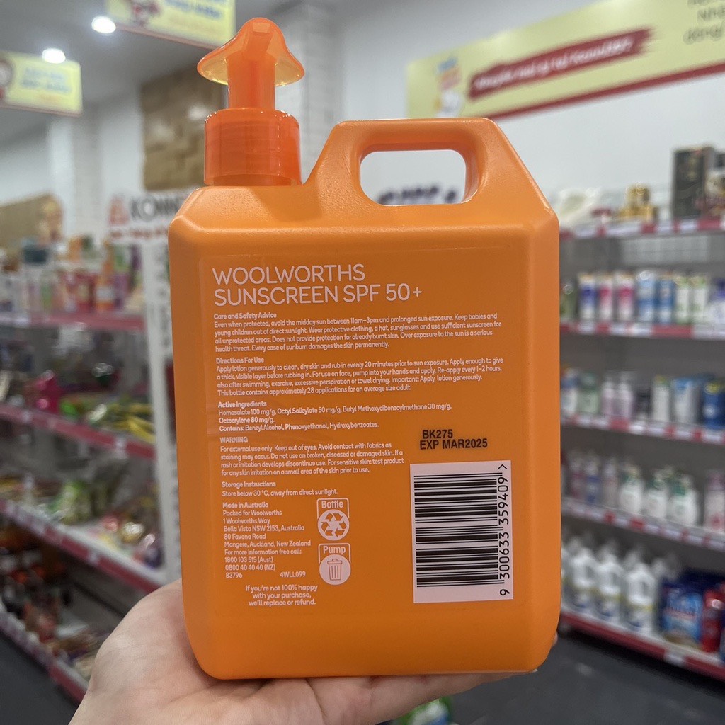 Kem Chống Nắng Woolworths Everyday Sunscreen SPF 50+ 500ml - 1000ml