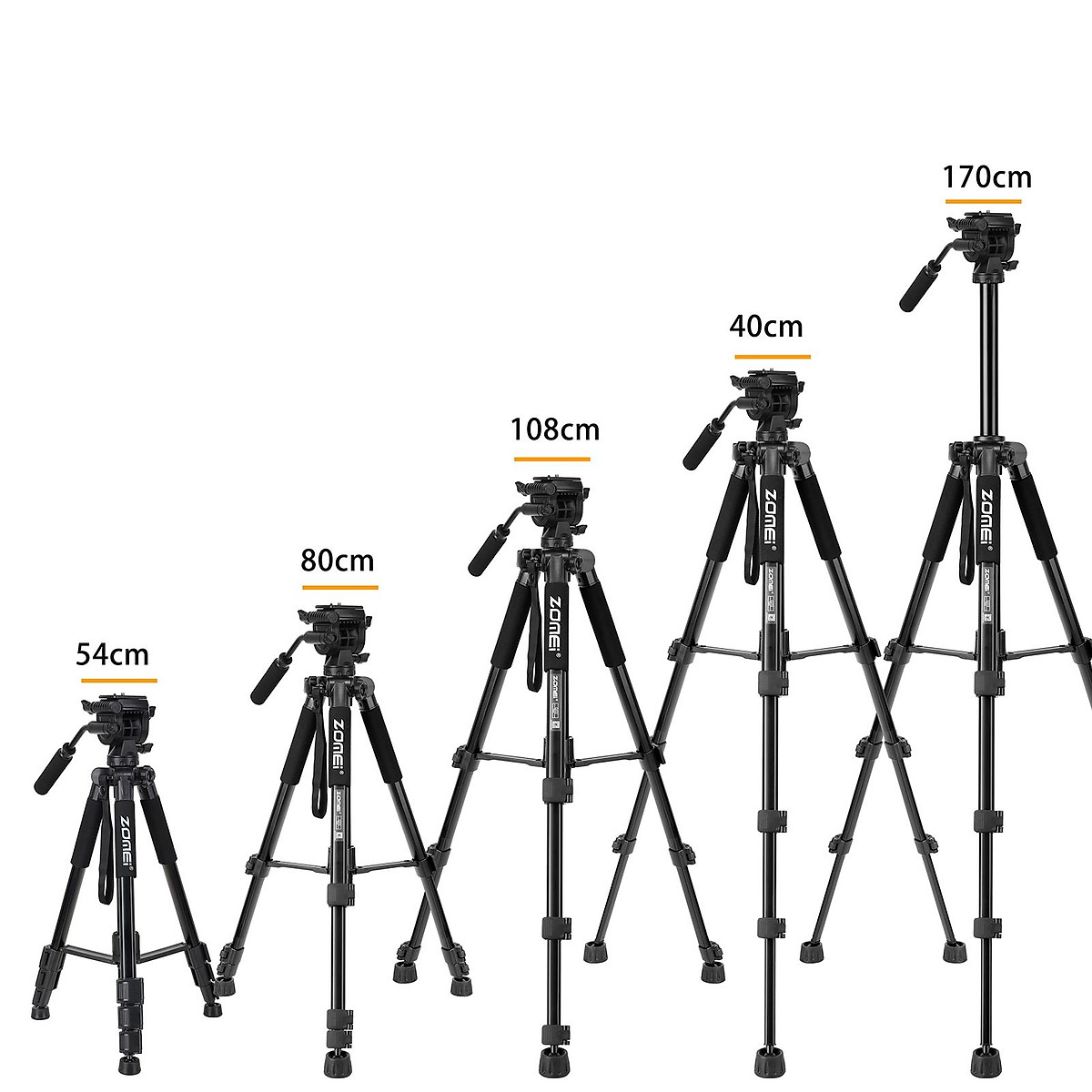 ZOMEI Q310 Tripod Hợp Kim Nhôm Chân Máy Ảnh Máy Quay Phim Chuyên Nghiệp Chống Rung Kéo Dài 170cm Tối Đa Tải Trọng 10Kg