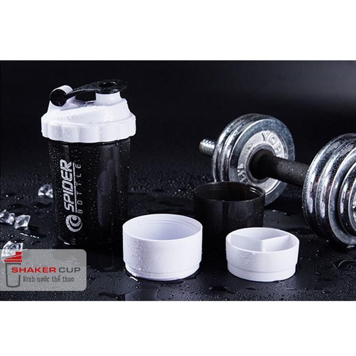 Bình lắc thể thao 3 ngăn shake bottle Spider Bottle