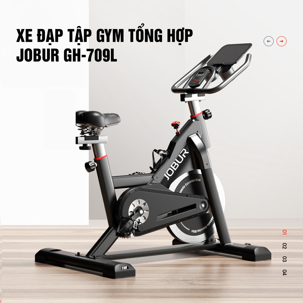 Xe Đạp Tập Thể Dục Tại Nhà JOBUR SPINBIKE GH-708L Hiển Thị Đầy Đủ Chỉ Số - Hàng Chính Hãng