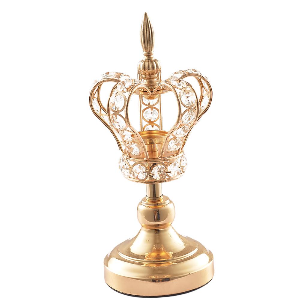 2xGold  Candlestick Ornament Tea Light Holder Photo Prop Desktop Decor