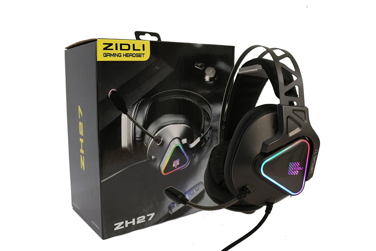 Tai nghe Gaming Zidli ZH27 Virtual 7.1 USB Black Led 7 màu_ Hàng chính hãng