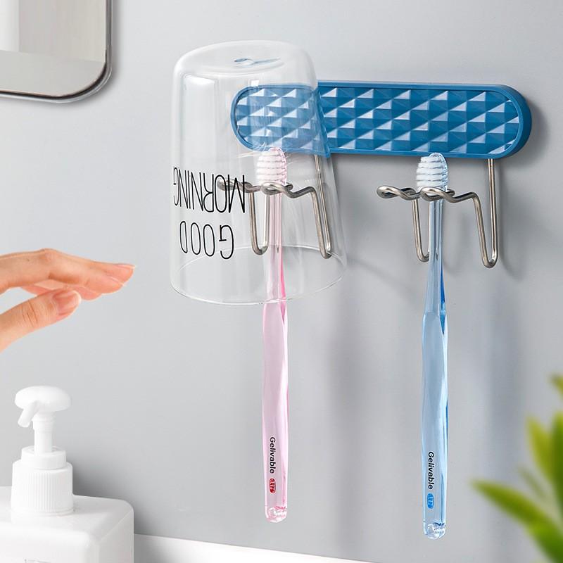 Giá đỡ bàn chải và cốc dán tường