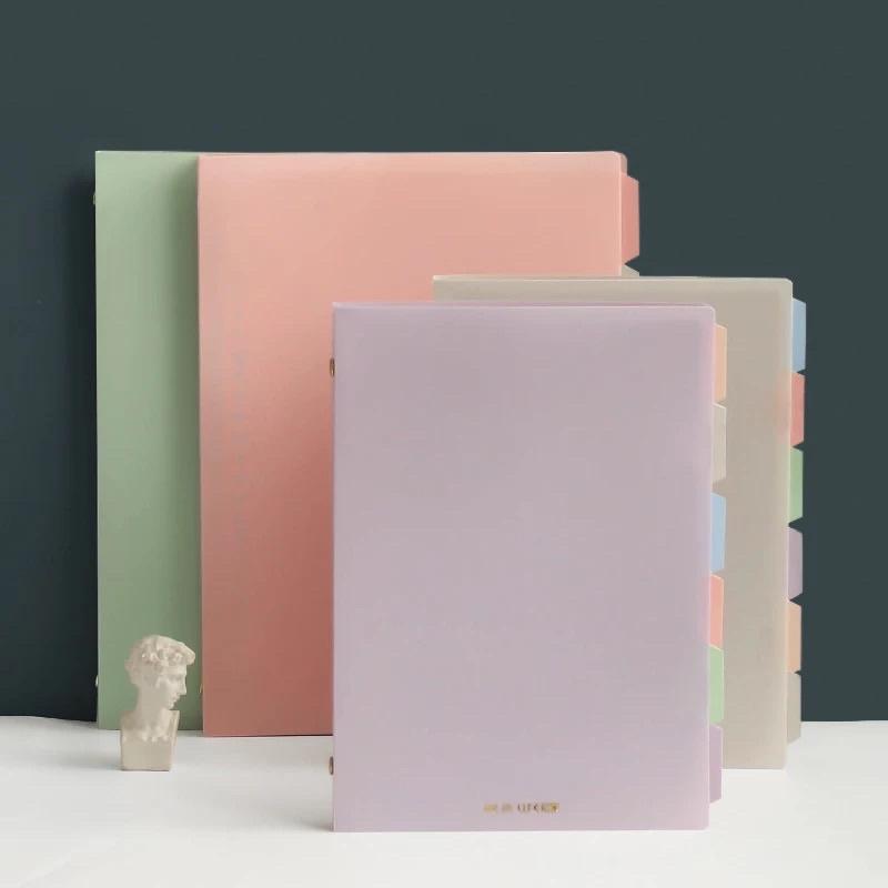 Sổ còng (binder) tông màu morandi (pastel) kèm 20 tờ giấy line và 6 tab phân trang size A5 B5