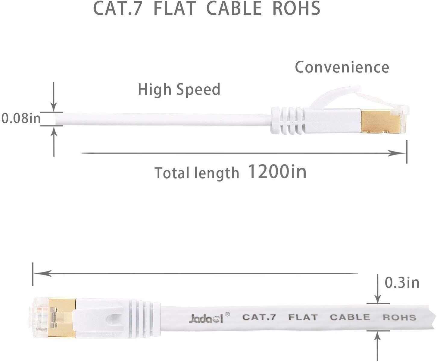 Cáp Kết Nối Mạng LAN Phẳng RJ45 CAT 7 Cho Internet Máy Tính Ethernet