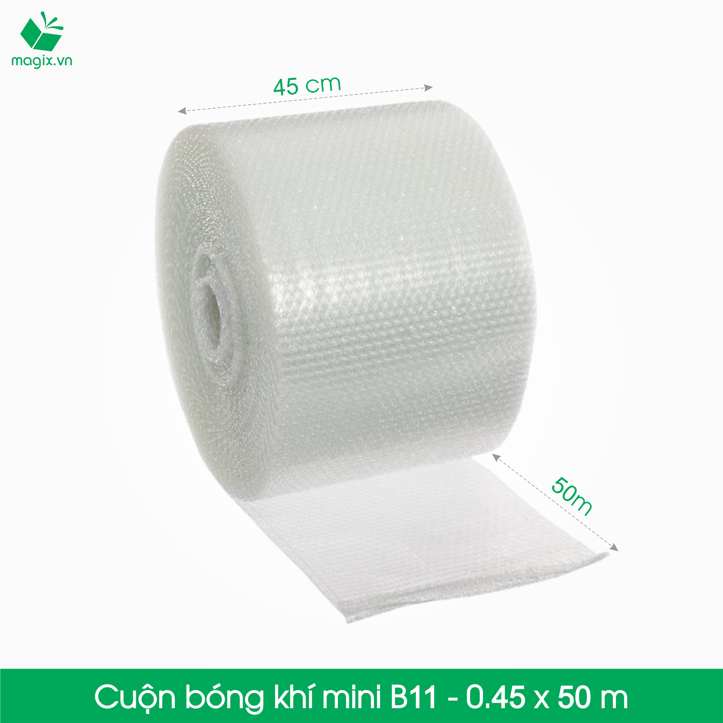 B11 - 0,45x50 (m) - Cuộn Bong Bóng Khí - Màng xốp hơi - Xốp nổ - gói hàng bọc hàng