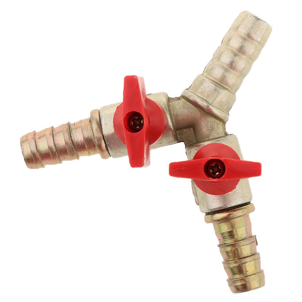 3-6pack Brass 3 Way Y Shaped Gas Fuel Oil Hose Switch Shut Off Ball Valve