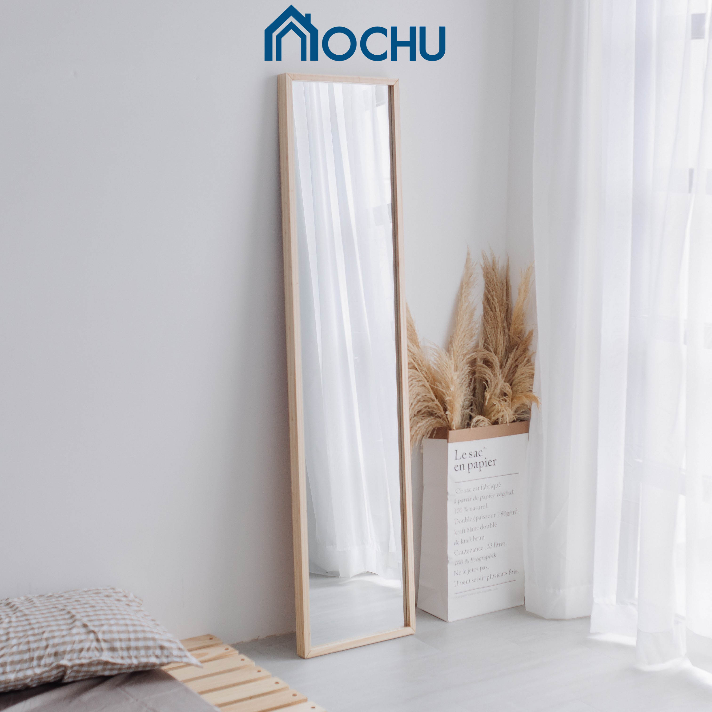 Gương Đứng Soi Toàn Thân Khung Gỗ OCHU - Mirror M - Natural/White